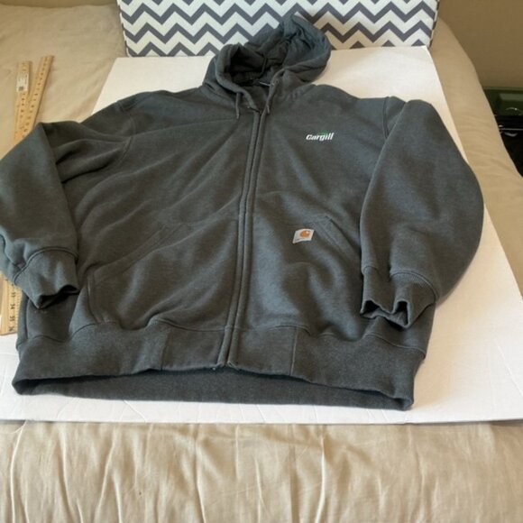 Carhartt Rain Defender heavy weight Charcoal Full-Zip Hoodie jacket size xl